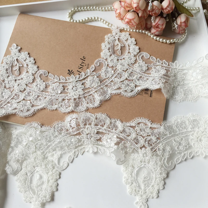 3 ярда/партия кружевная отделка для свадебного платья|lace embroidery|white lace trimlace trim |