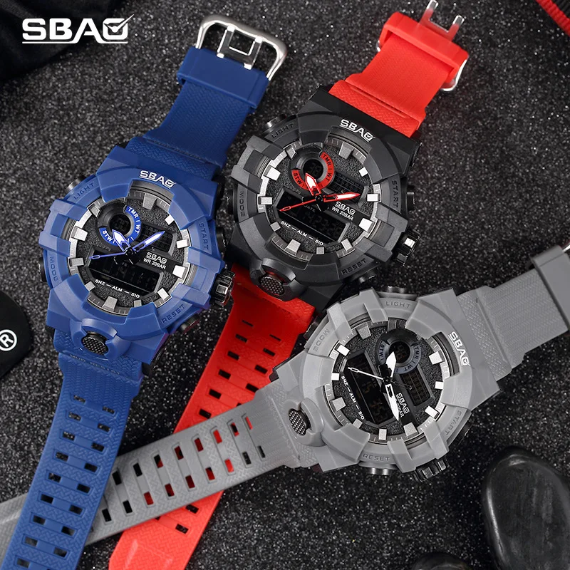 2018 Sbao модный бренд Led дисплей мужские спортивные часы цифровые наручные