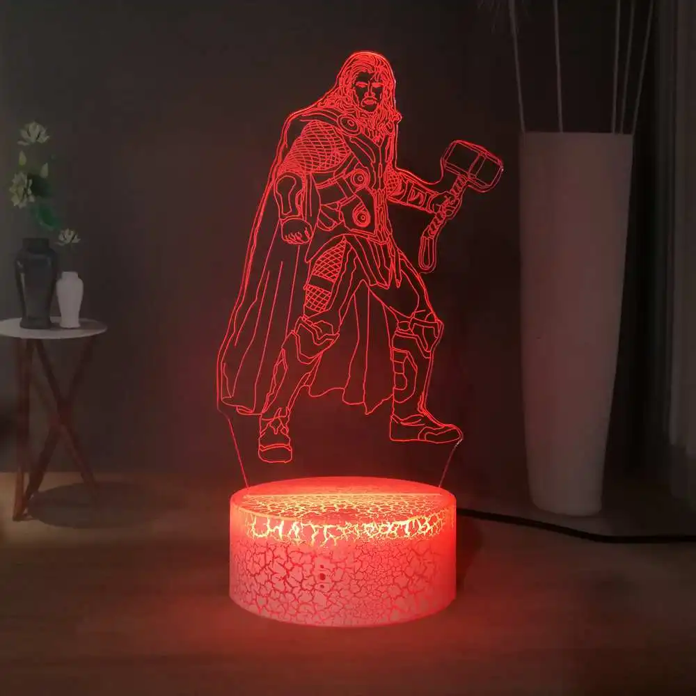 Thor's Hammer Креативный светодиодный детский ночной Светильник для сна Marvel Super hero Thor