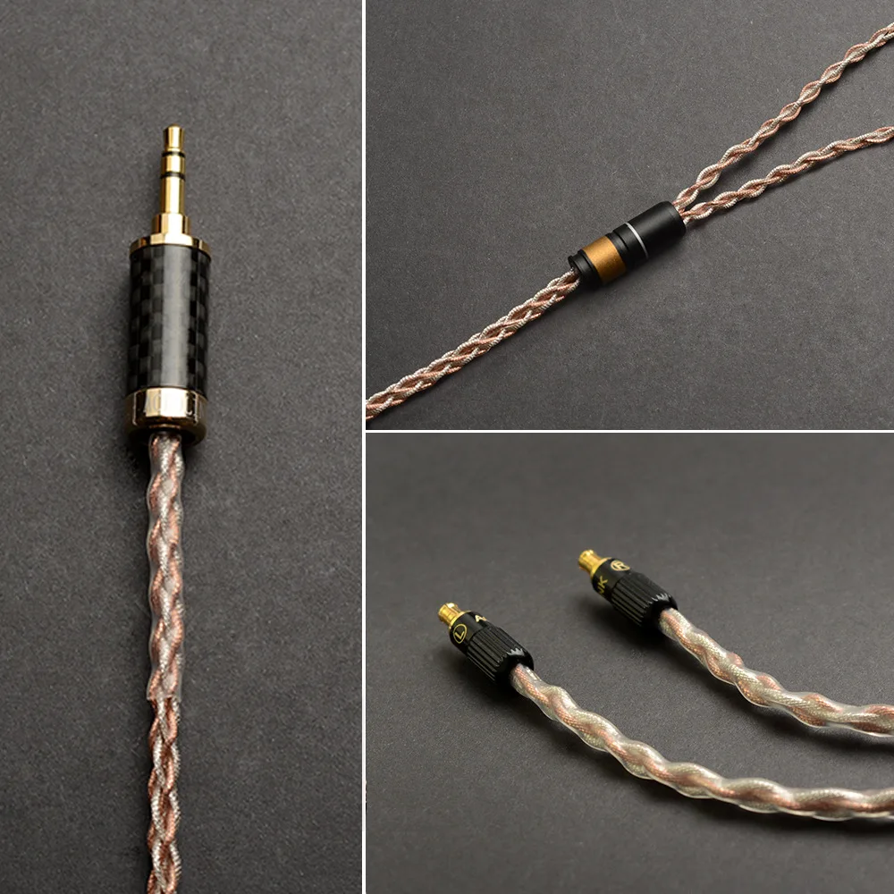 Ручная работа DIY 8 Core один кристалл Медь Серебро Замена обновления Hifi музыка аудио кабель для CKS1100 CKR100 CKR90 E40 E70