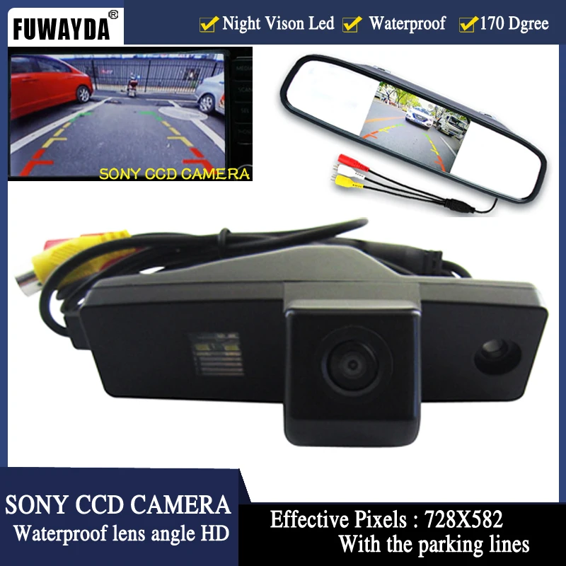

FUWAYDA 4.3inch LCD Car Monitor+CCD HD Night Vision Car Auto Assistance Reverse Camera for Toyota Highlander Kluger Lexus RX300