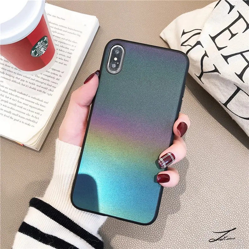 Голографический градиентный цветной светоотражающий чехол для iphone 11 Pro Max 6 6s 7 8 plus