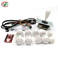 1* нулевой задержкой USB энкодера к ПК/PS3 с кабелем 1* Копировать SANWA Джойстик 10* Push кнопка для Аркады DIY Kit маме - Цвет: Белый