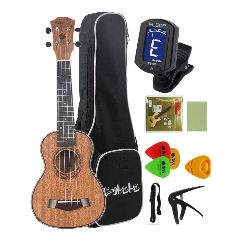 FLEOR Укулеле сопрано красное дерево Ukelele Uke 21 дюймов 15 ладов 4 струнные гитары ra