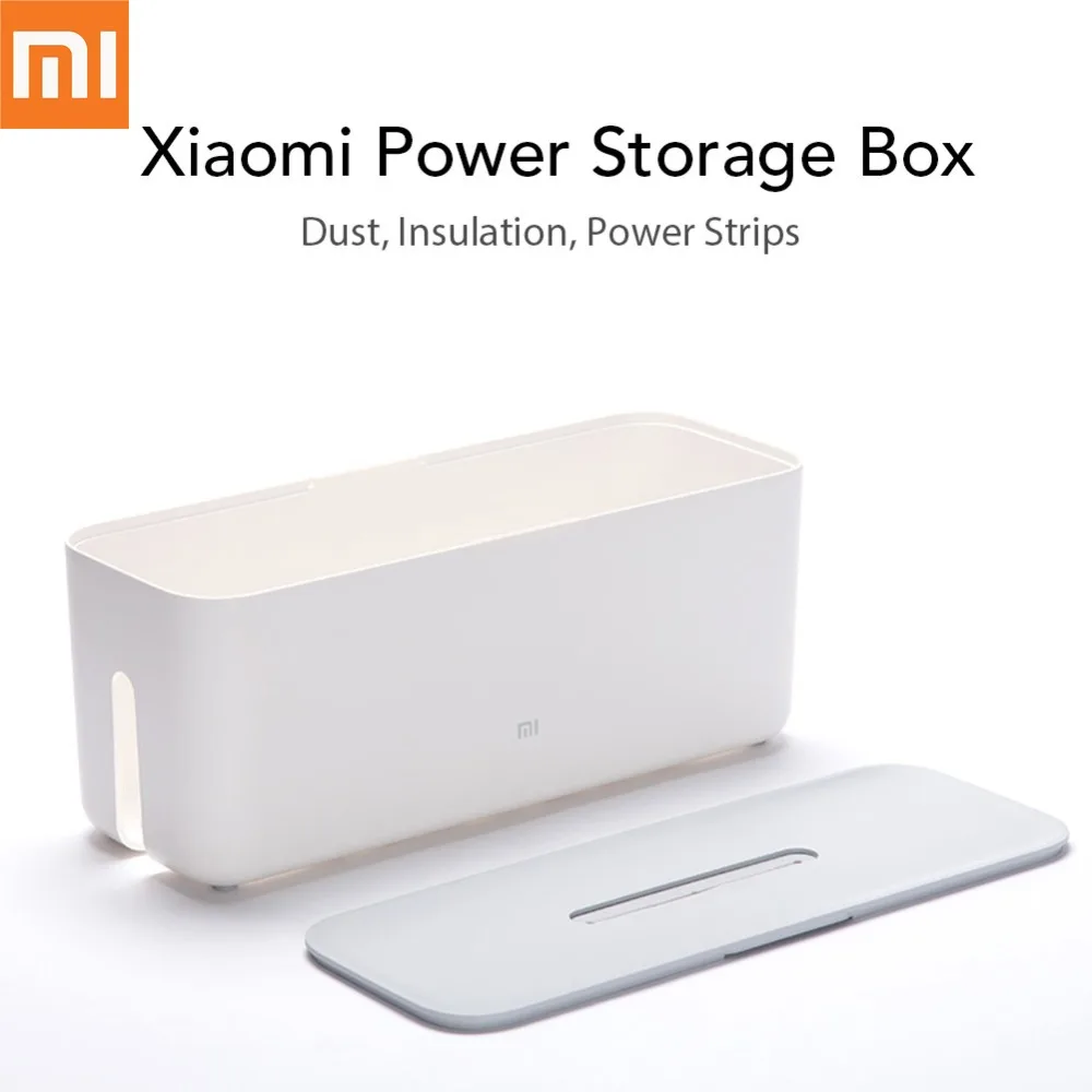 Коробка для хранения кабелей Xiaomi Mijia Power Cable Collector Storage Box Cord Organizer ABS Detachable Cover Simple Stylish Design White on.