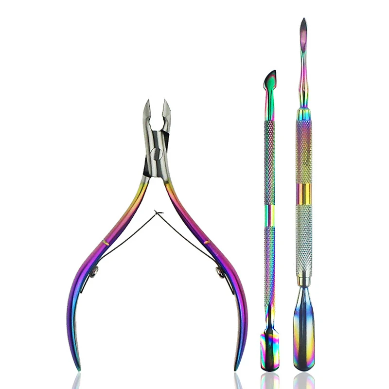 

Major Dijit Nail Cuticle Scissor Pusher Tweezer Rainbow Cutter Nipper Clipper Dead Skin Remover Manicure Nail Art Tool