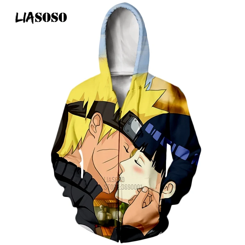 5 LIASOSO 3D принт унисекс аниме Наруто Узумаки Наруто Hyuga Хината толстовки с капюшоном кофты куртка на молнии Harajuku топы X2290 - Цвет: 5