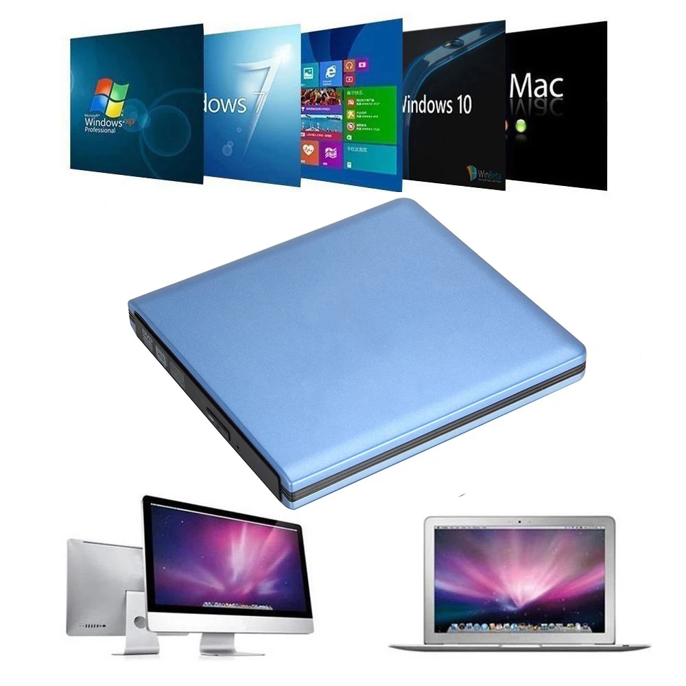 Для Mac ноутбука ПК Win XP/7/8/10 HP ASUS USB 3 0 внешний DVD плеер 8X фото комбинированный ридер