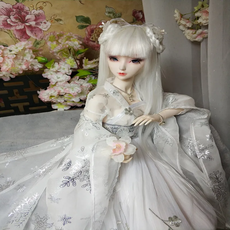 BJD одежда китайский старинный костюм bjd женский белый цвет 1/3 1/4 миниатюрный