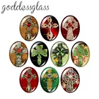 Новый благословенный христианский крест 10 шт. 13x1 8 мм18x2 5 мм30x40 мм Овальный фото стекло кабошон демонстрация плоская задняя сторона сделано TB0042