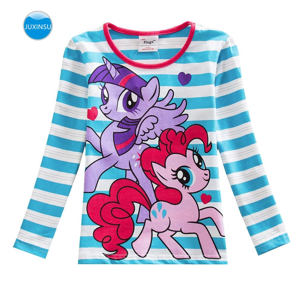Хлопковая футболка с длинным рукавом JUXINSU My Little Girls Pony осенне зимняя повседневная