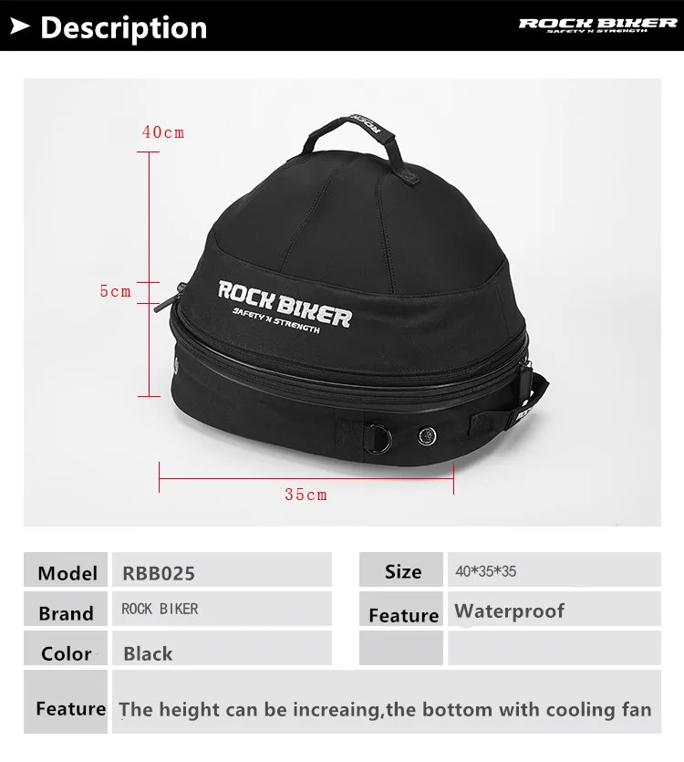 Breathable Motorcycle Helmet bag dain motorcycle tail luggage backseat for full face helmet With fan deodorant |