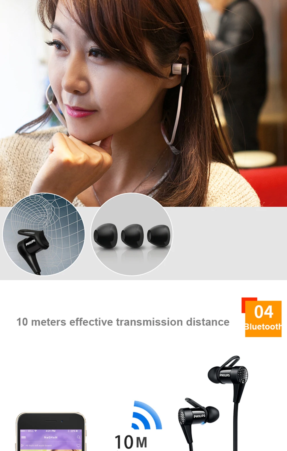 Оригинальные Наушники Philips SHB5800, bluetooth-соединение, проводное управление с микрофоном, Micro USB, зарядка, гарнитуры, поддержка функции NFC