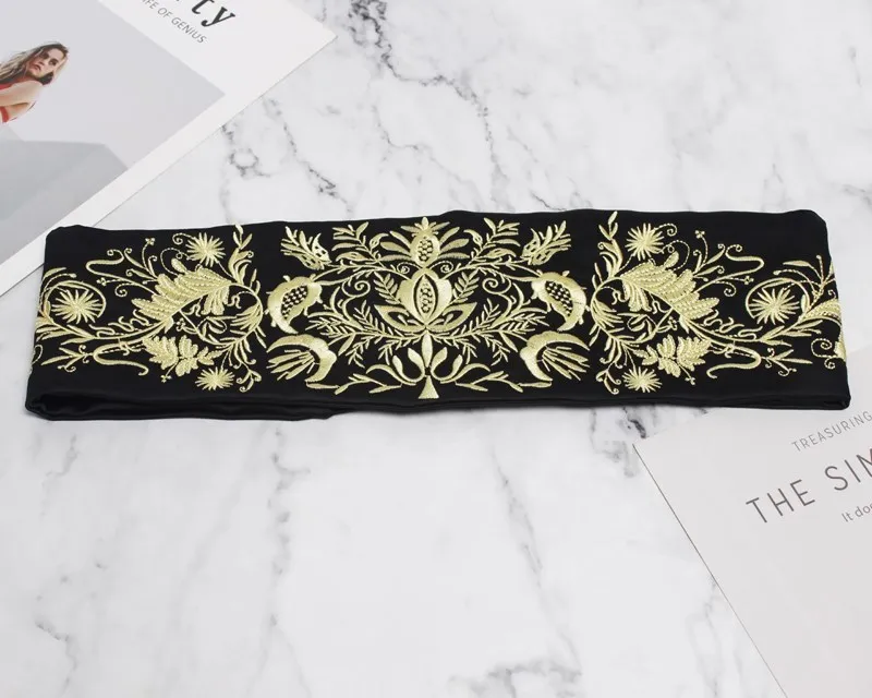 [EWQ] Летний Новый Ретро женский пояс с вышивкой сзади Новинка Эластичный и