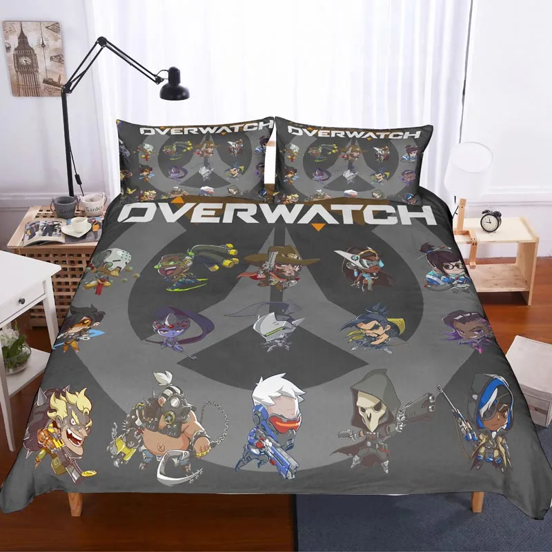 4 Overwatch 3D комплект постельного белья Детская комната Декор пододеяльники наволочки Overwatch OW Утешитель комплекты постельного белья постельное белье - Цвет: 4