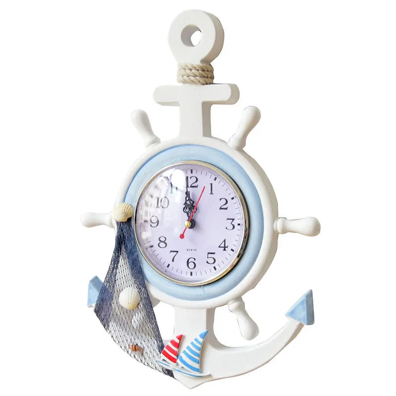 DIY электронные настенные часы Reloj средиземноморские деревянные парусный руль