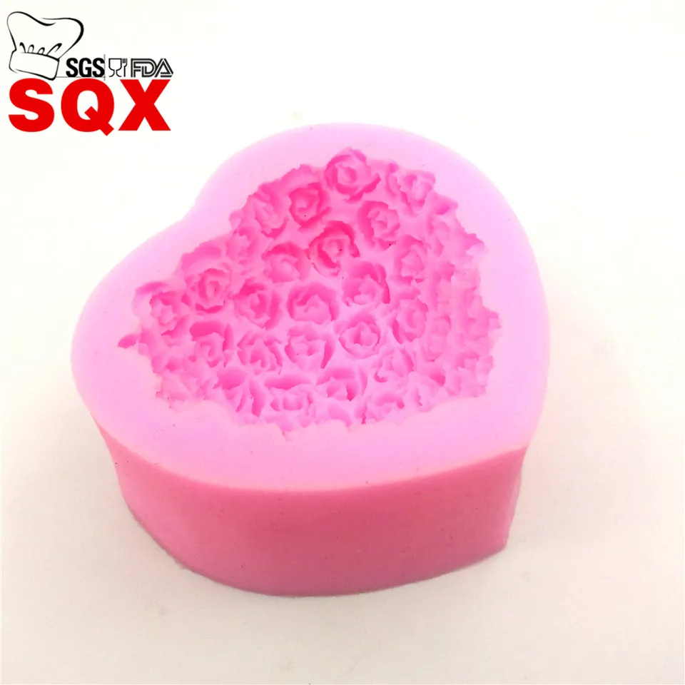 Магнитная силиконовая форма в форме любящего сердца 3D розы цветочный букет