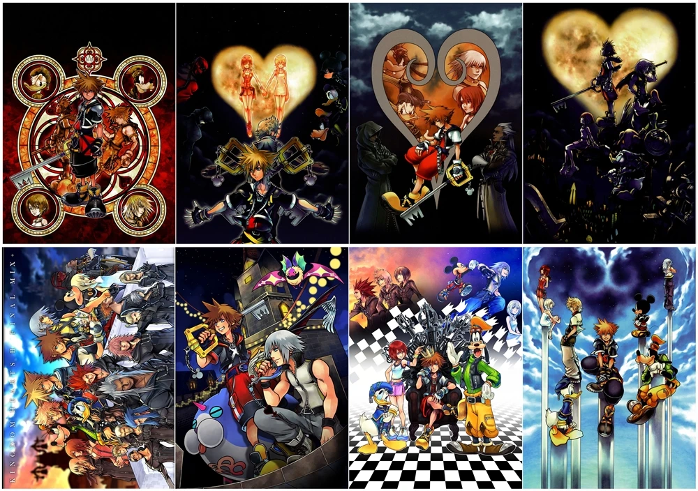 Kingdom Hearts полипропиленовый А3 8 штук постеры настенный постер PPP029|Рисование и