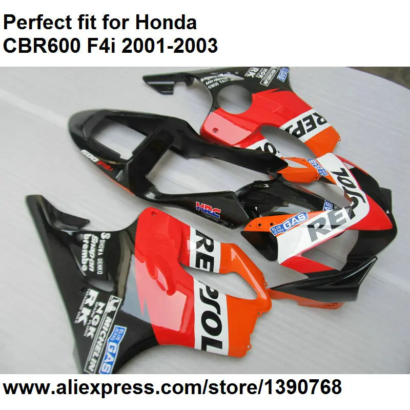 Обтекатели из АБС-пластика для Honda CBR 600 F4i 2001 2002 2003 комплект обтекателей красного и