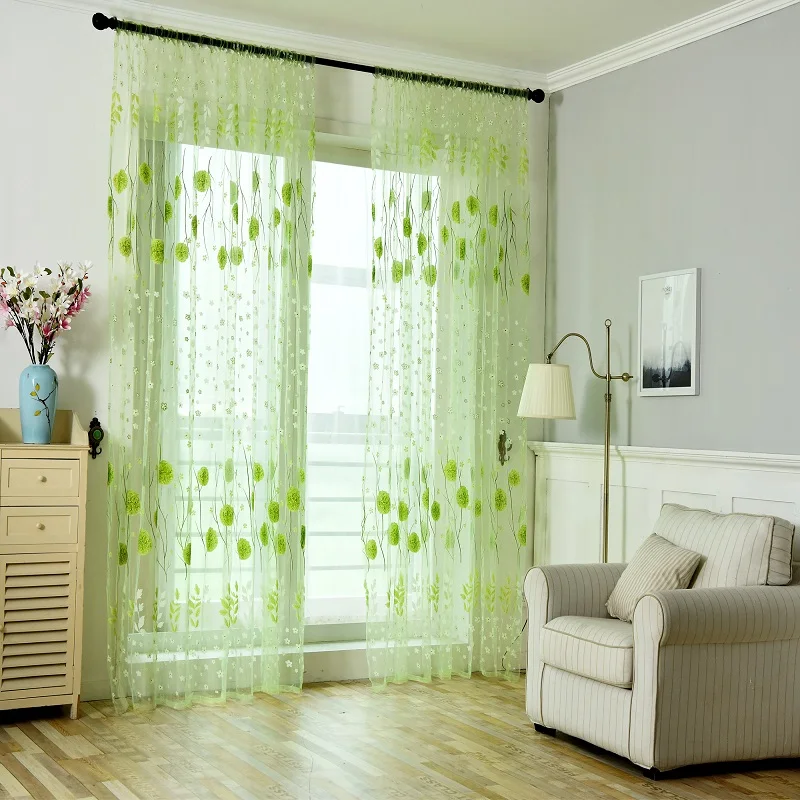 Прекрасные тюлевые шторы с одуванчиком вуаль для окон декоративные тюльпаны в