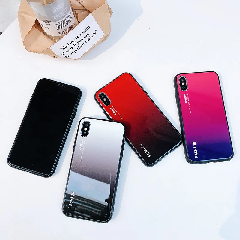 Чехол для телефона GKK iPhone XS Max 7 8 Plus чехлы из закаленного стекла силикона ТПУ