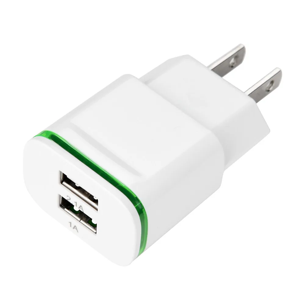 Универсальное зарядное устройство с 2 usb портами А вилка стандарта ЕС и США