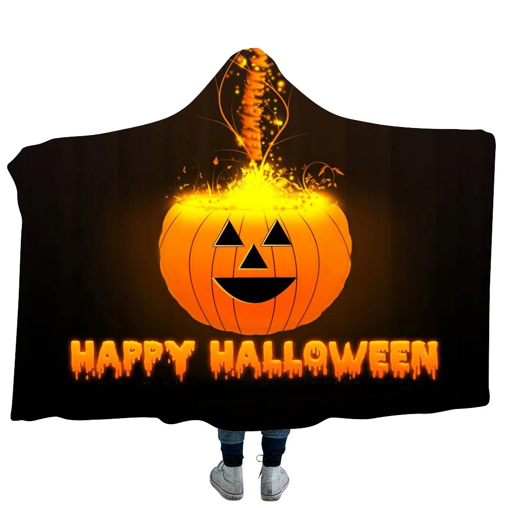 3D одеяла с капюшоном для Хэллоуина привидение домашние взрослых теплые мягкие