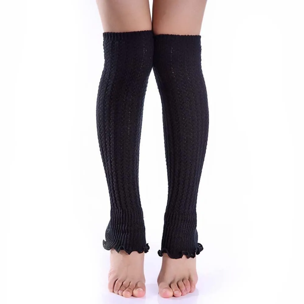 

High Quality Ladies Women Winter Leg Warmers Girl Gaiters Knit Warm Boot Cuffs Over Knee Leggings