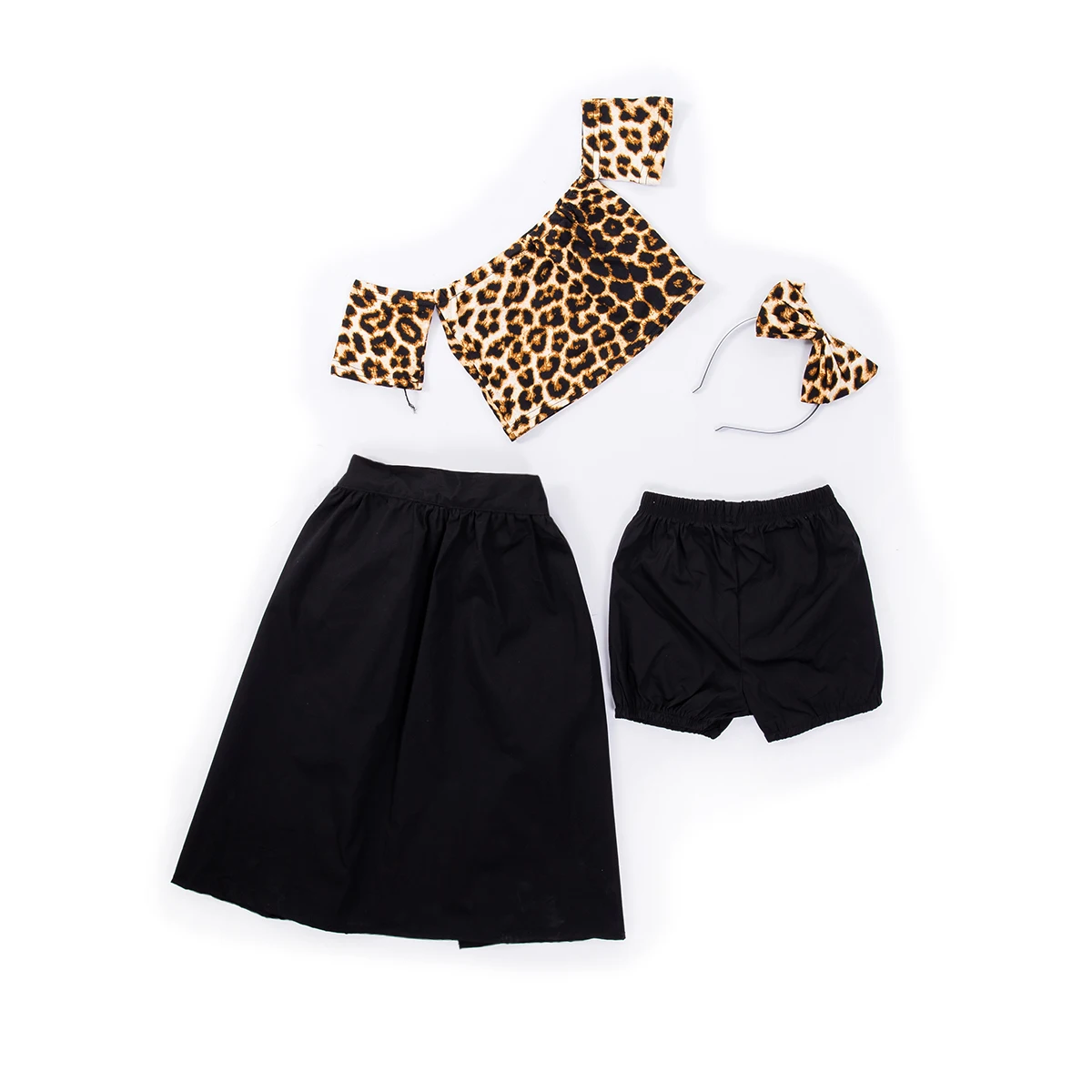 Новинка 2019 модный костюм с платьем для девочек Леопардовый топ короткими