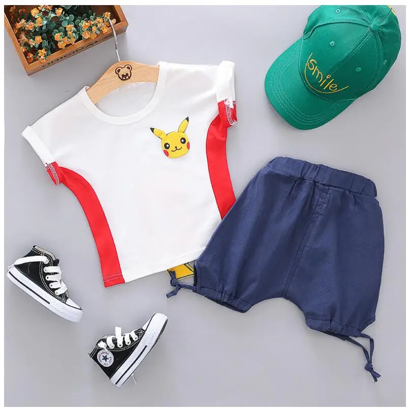 Летние комплекты одежды для маленьких мальчиков детские костюмы Спортивная