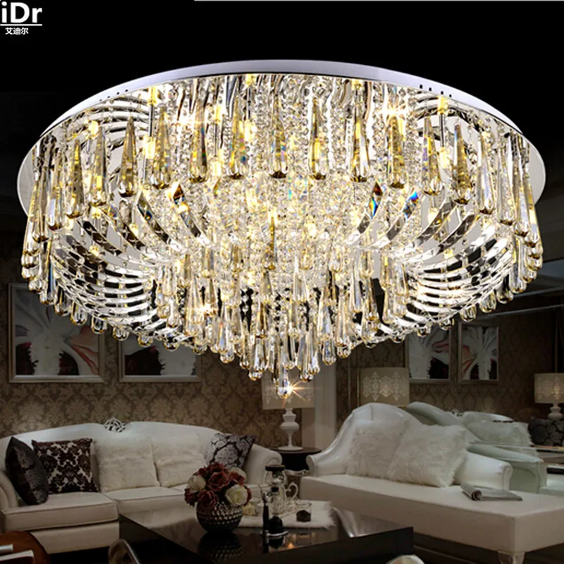 

Vintage luxury crystal circular living room lamp restaurant bedroom lamp LED lamps Hotel Lighting Ceiling Lights Dia800mm