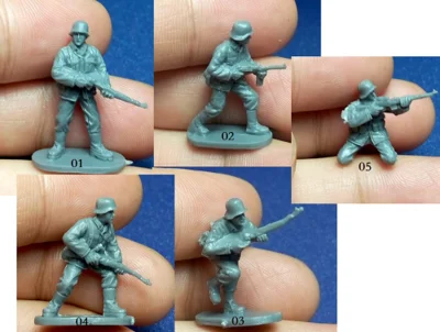 Супер мини ПВХ фигурка 1: 72 немецкие воины во время второй войны без краски 5
