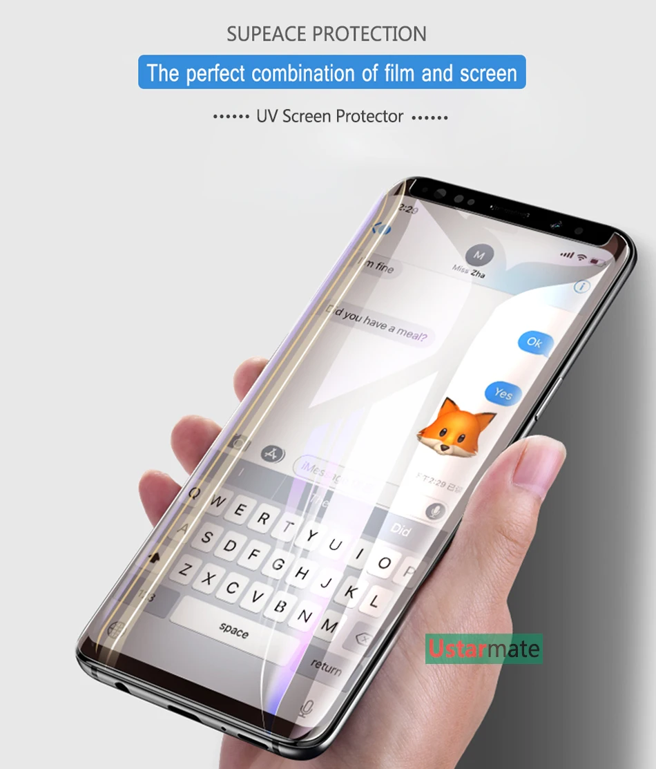 Ультрафиолетовый защитный экран для samsung Galaxy S8, S9, S10 Plus, S10e, Note 8, 9, S7, 5D Edge, закаленное стекло, защита экрана