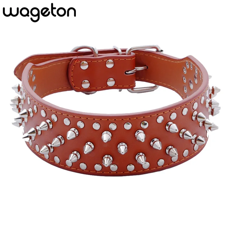 Ошейник для собак с шипами Wageton искусственная кожа ошейник домашних животных