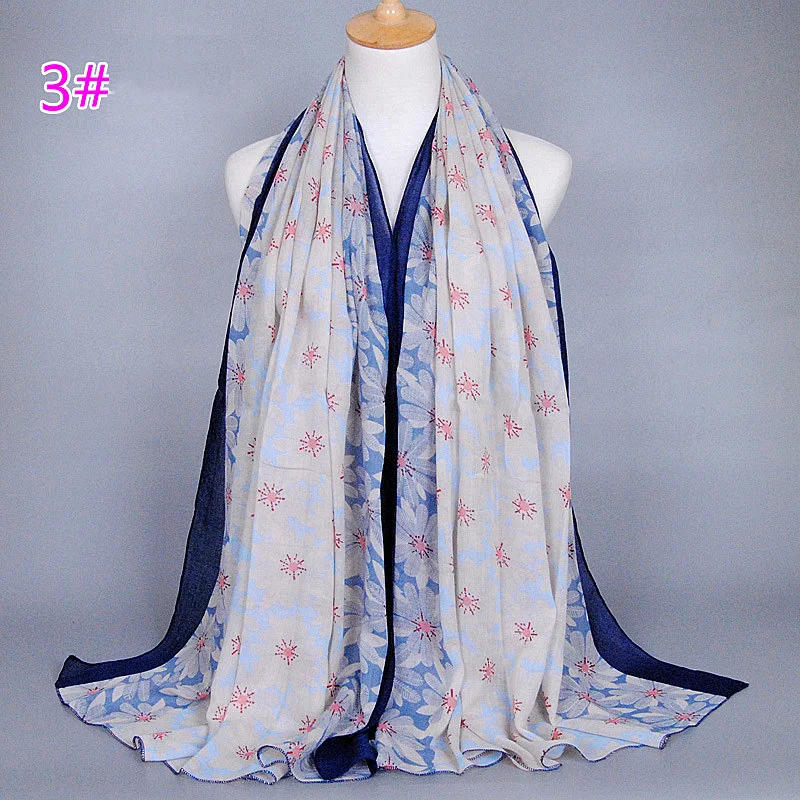 Любой 3 шт. Бесплатная доставка Для женщин Мягкий шарф шаль Хиджаб вуаль печать