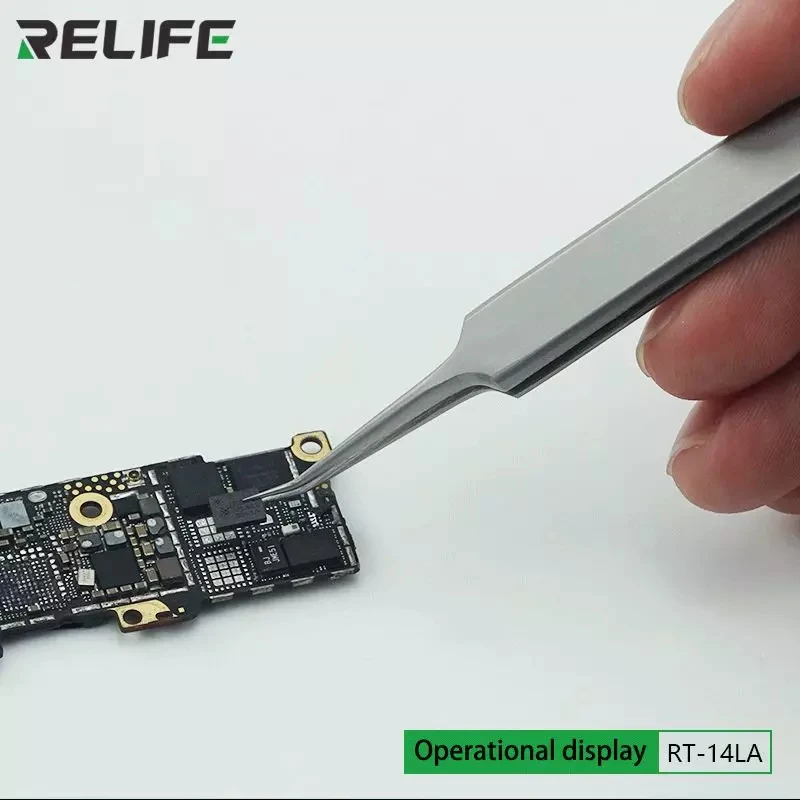Пинцет RELIFE из нержавеющей стали с изогнутыми/острыми точными точками для ремонта