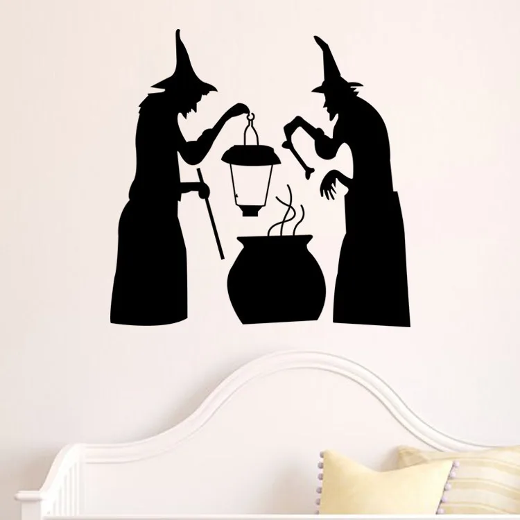 Настенные стикеры на Хэллоуин декоративные наклейки в форме ведьмы обои декор
