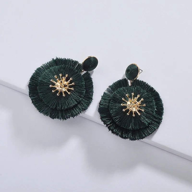 Женские многослойные серьги с бахромой HUIDANG эффектные в стиле