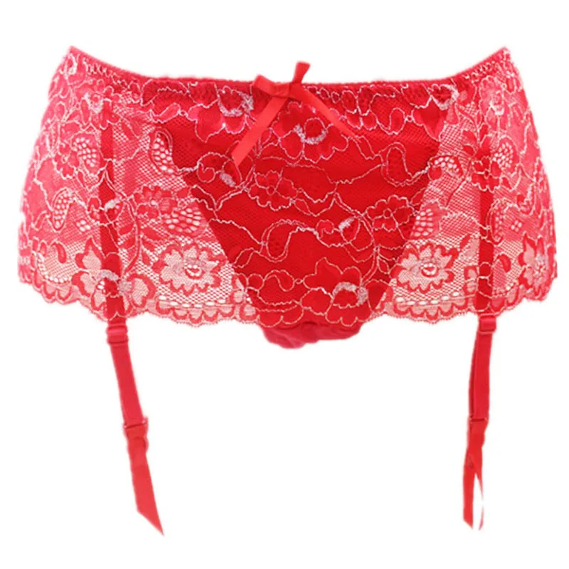 Сексуальные подвязки стринги черные кружевные для юбки пояса цветочные розовые