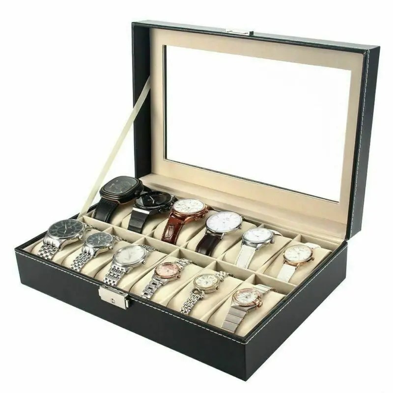 1Pcs 3/6/12 Luxury Watch Box Jewelry Storage Organizer storage display box for Rings Bracelet Display Holder Case | Дом и сад
