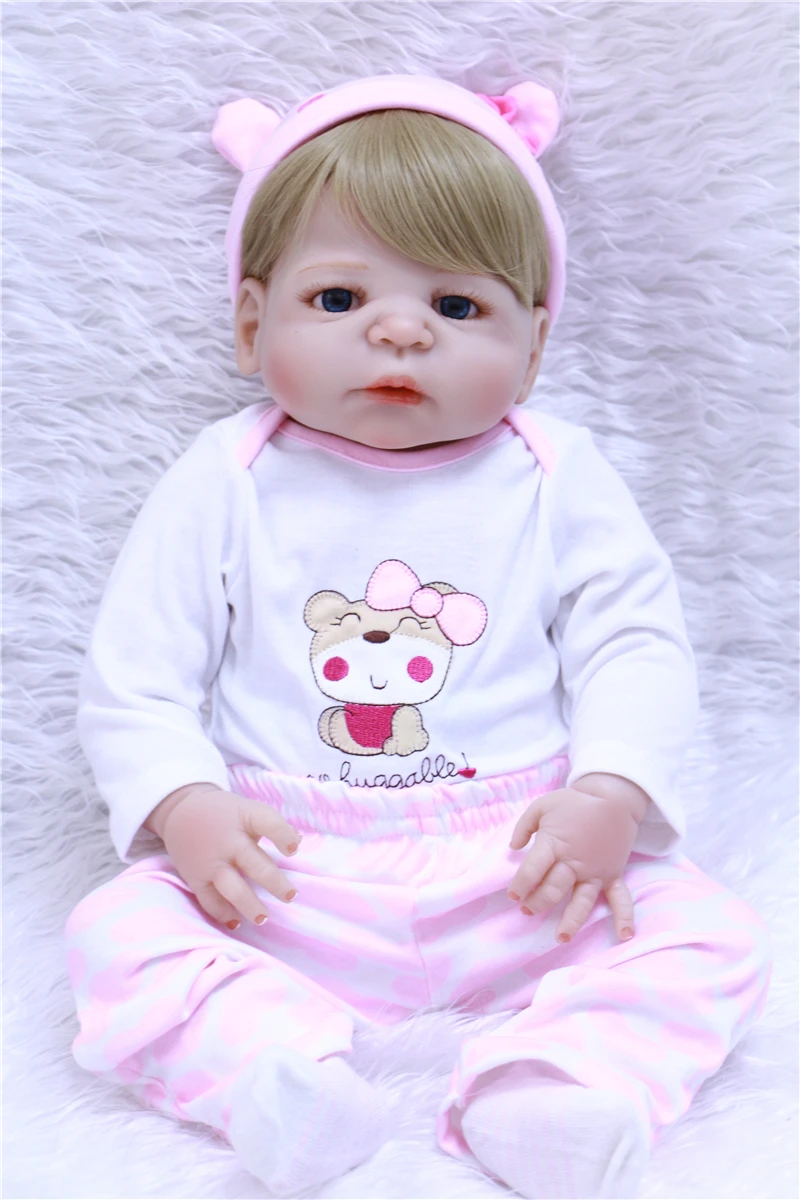 

55cm Full Body Silicone Reborn Baby Boy Doll Toys Play House Bathe Toy Newborn Baby Birthday Gift Christmas Present