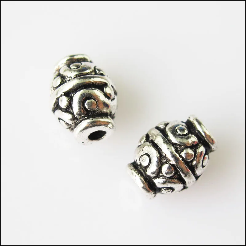 25 шт. старину Серебристый Овальный ствола трубы Spacer Бусины 7x9mm|beads charms|tube spacerspacer