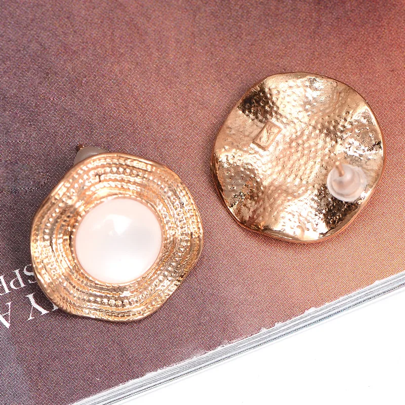 Новые модные корейские ювелирные изделия золотистый гравированный узор цветок