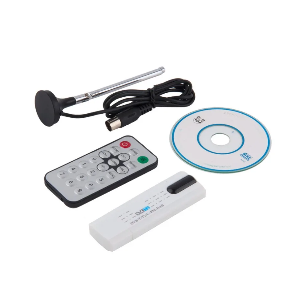 Цифровой DVB T2/T C USB 2 0 ТВ тюнер Stick HD приемник с антенной дистанционное управление