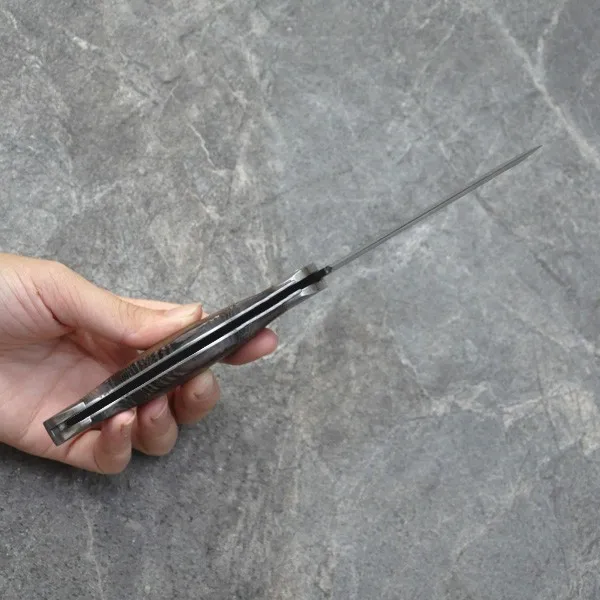 Черный стальной складной нож тактический охотничий с деревянной ручкой