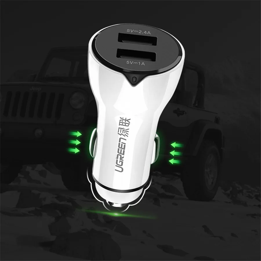 Высокое качество Ugreen 24 Вт 4.8A быстрое автомобильное зарядное устройство для Xiaomi Mi7 Mi6 Mi5 автомобильное зарядное устройство для samsung Galaxy S9 S8 Plus S7 планшет