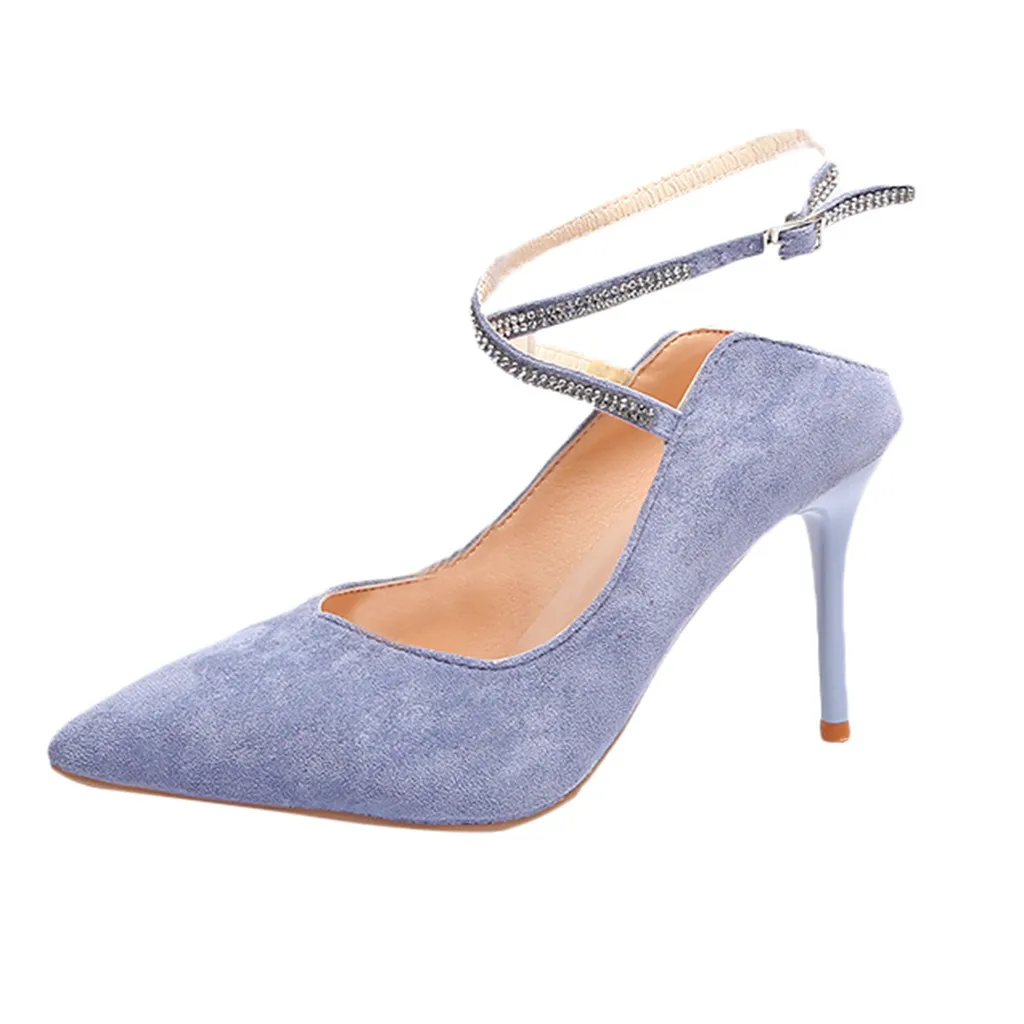 Light Blue Летние женские модные шлепанцы с открытым носком; повседневные пляжные дышащие сандалии с открытым носком; sandalias de verano para mujer con cristales#4 - Цвет: Light Blue