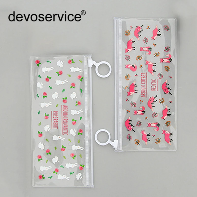 

1PC Kawaii Small Flower Pen Case Transparent PVC Pencil Bag Cartoon Storage Organizer Pencil Case School Supply Stationery Gifts