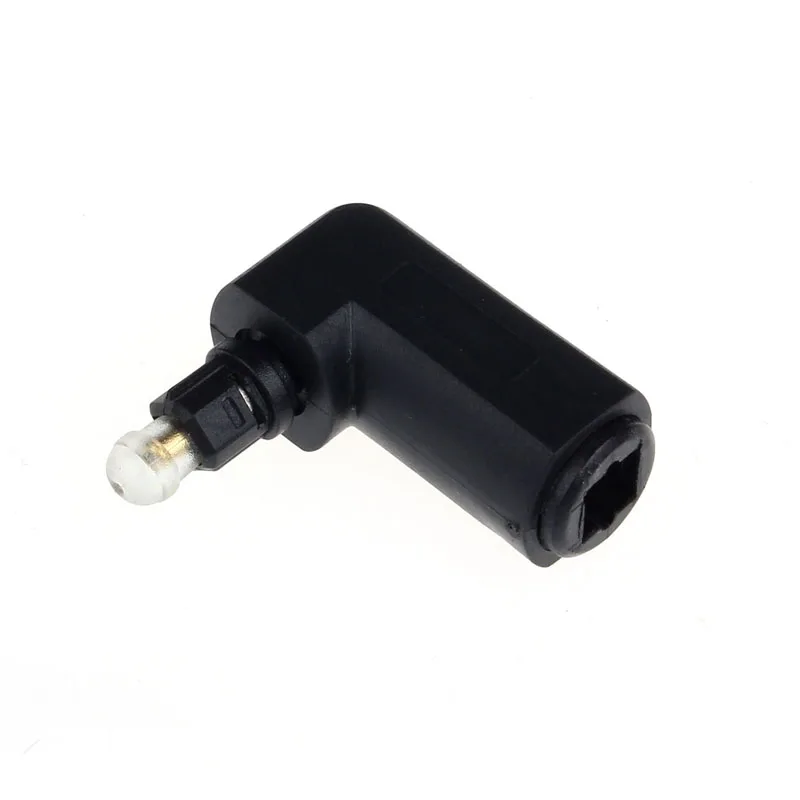

Toslink Digital Optical Right Angle Audio Adapter 360 Degree Rotates PVC black adaptor convertor