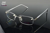 2019 eyeglasses glasses new rimless titanium leg glasses frame custom made optical myopia and reading lens 11 522 5to8